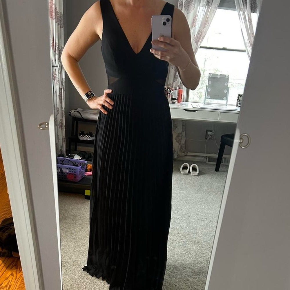 Black maxi dress from David’s Bridal.